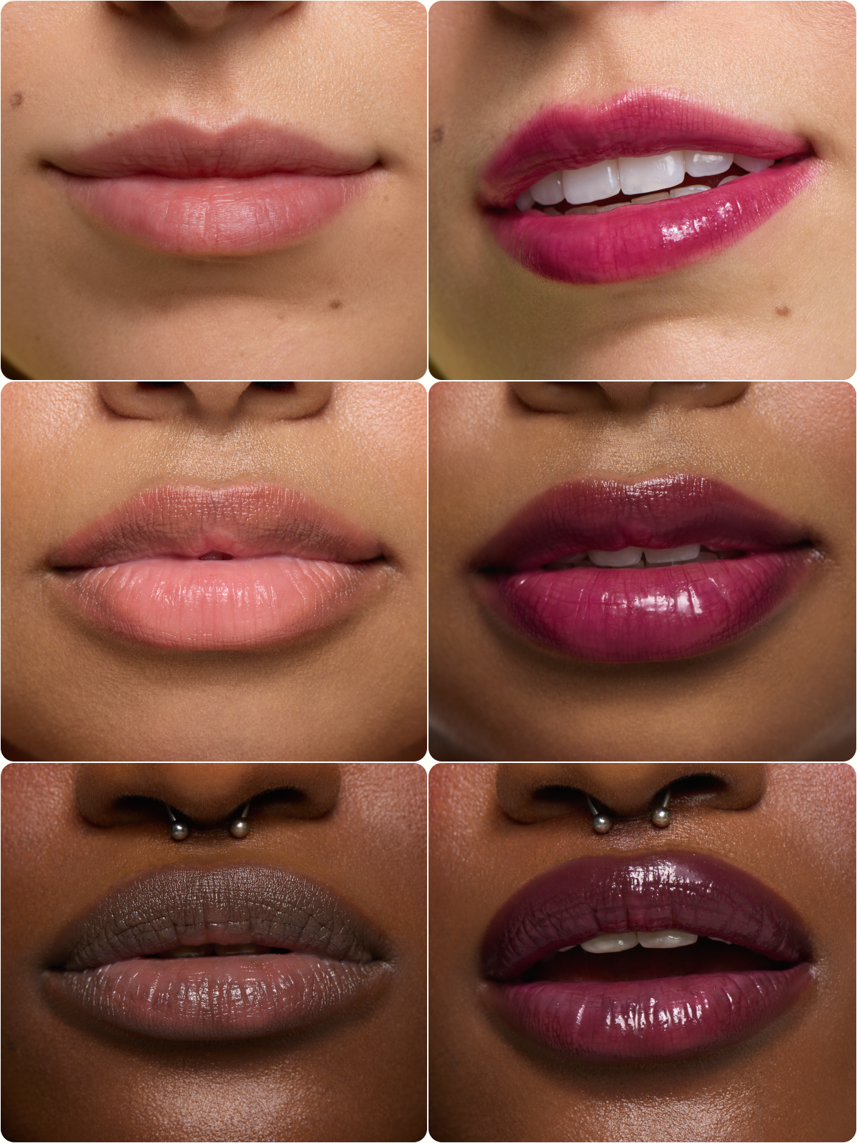 Plumptuous Lip Jelly Refill in Acai Dream - bare lips versus lips with color. #color_Acai Dream Refill