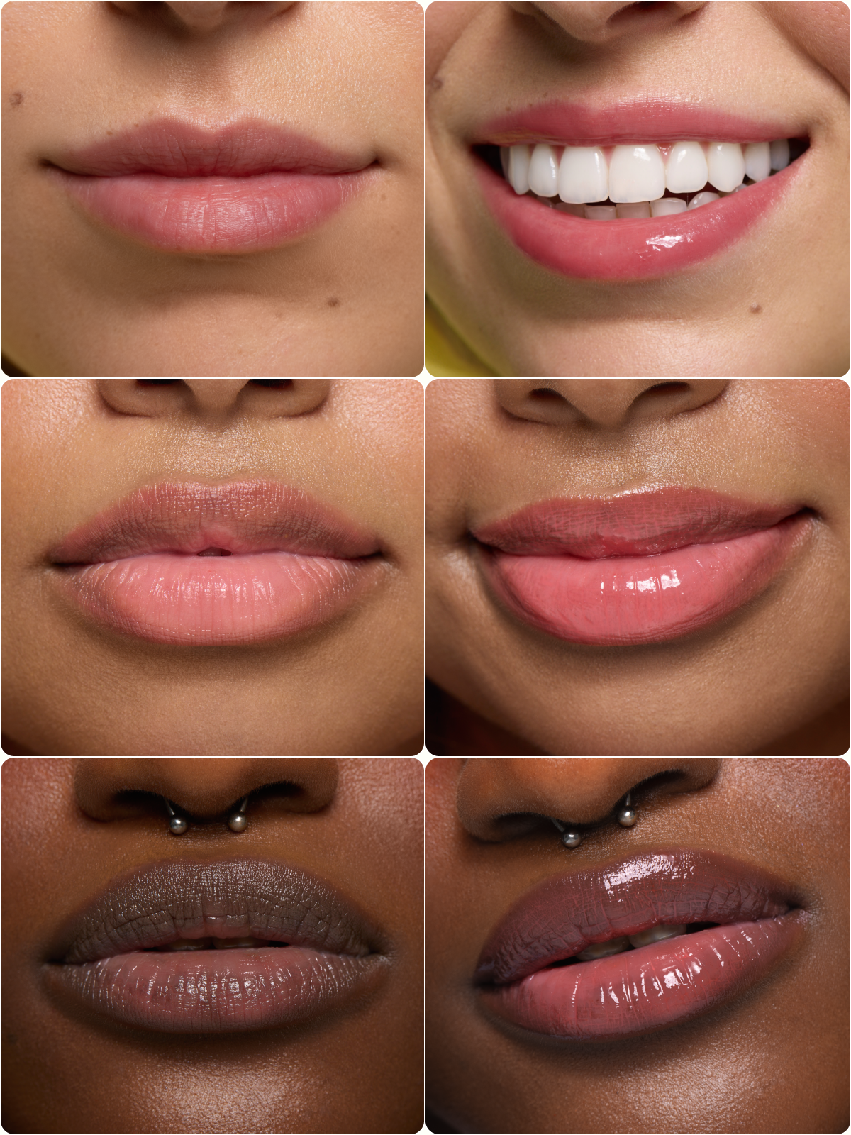 Plumptuous Lip Jelly in Guava Blush - bare lips versus lips with color. #color_Guava Blush Refill