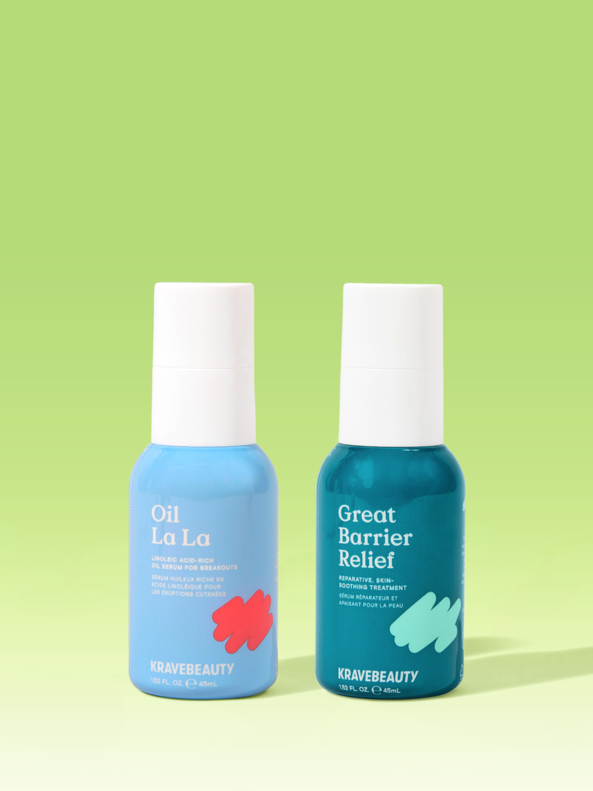 KraveBeauty Clear Skin Duo with Oil La La and Great Barrier Relief Serums