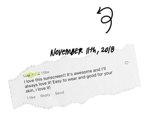Instagram comment from November 11th, 2018:
