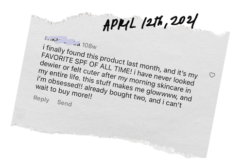Instagram comment from April 12th, 2021: