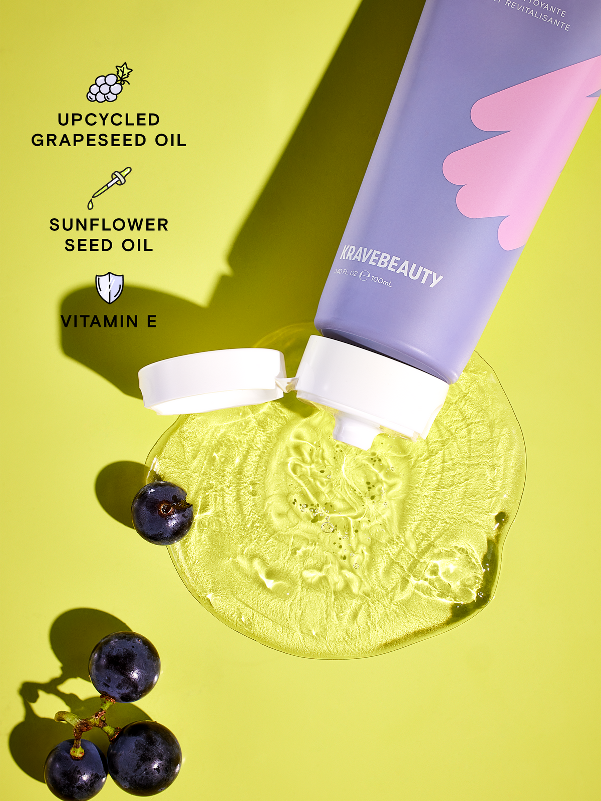 Makeup Re-Wined - Key ingredients are upcycled grapeseed oil, sunflower seed oil, and vitamin E.