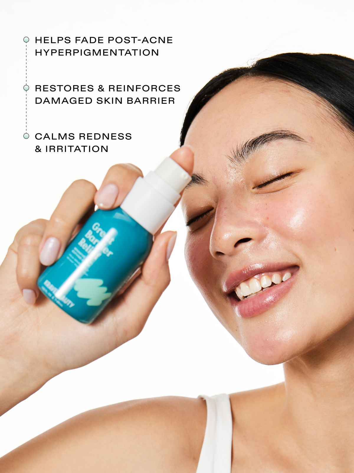 Great Barrier Relief helps fade post-acne hyperpigmentation, restores & reinforces damaged skin barrier, calms redness & irritation.