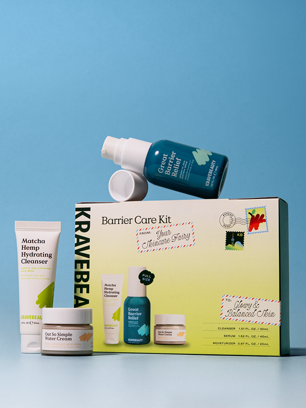 Barrier Care Kit with Mini Matcha Hemp Hydrating Cleanser, Full-Size Great Barrier Relief, and Mini Oat So Simple Water Cream