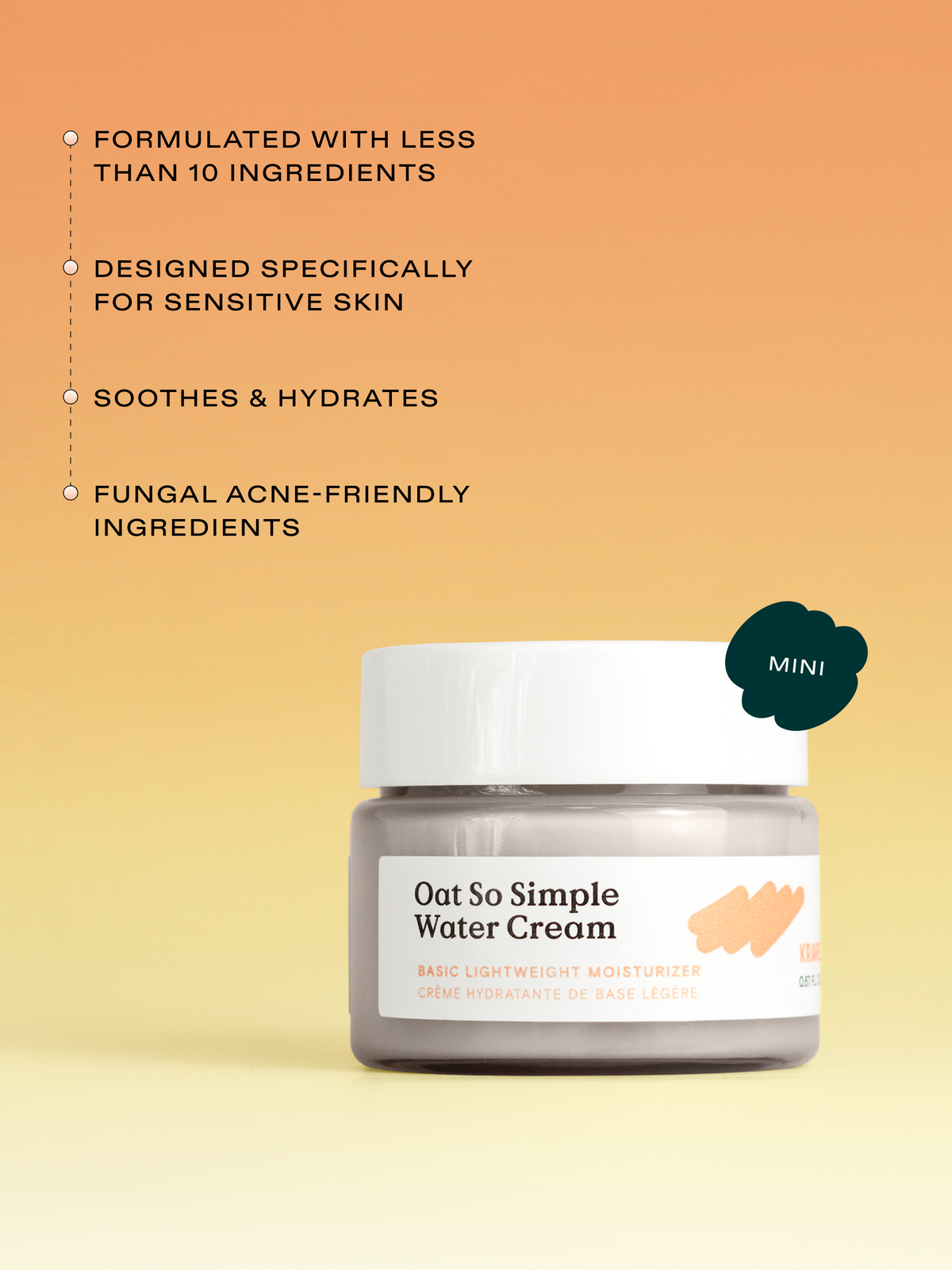 Oat So Simple Water Cream is formulated with soothing & hydrating ingredients like oat extract, squalane, and trehalose. 