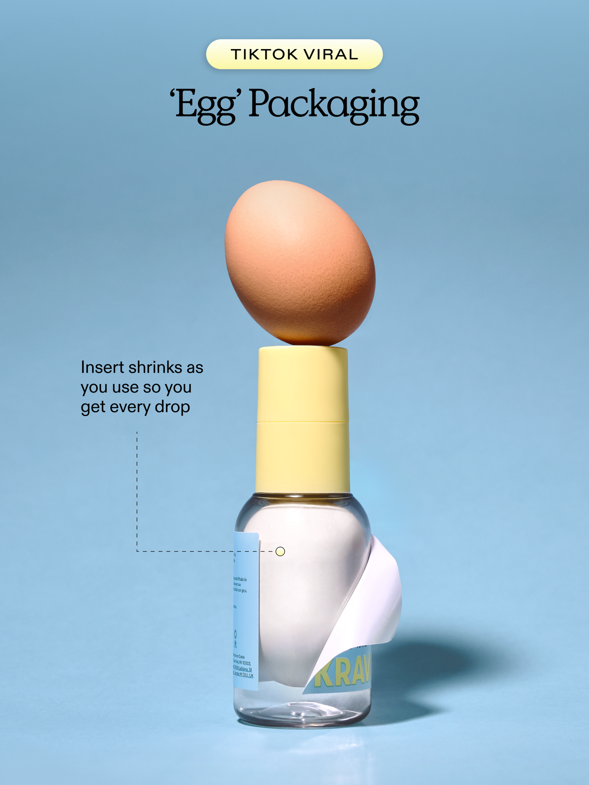 Oil La La features a TikTok viral "egg" packaging with an insert that shrinks as you use so you get every drop.