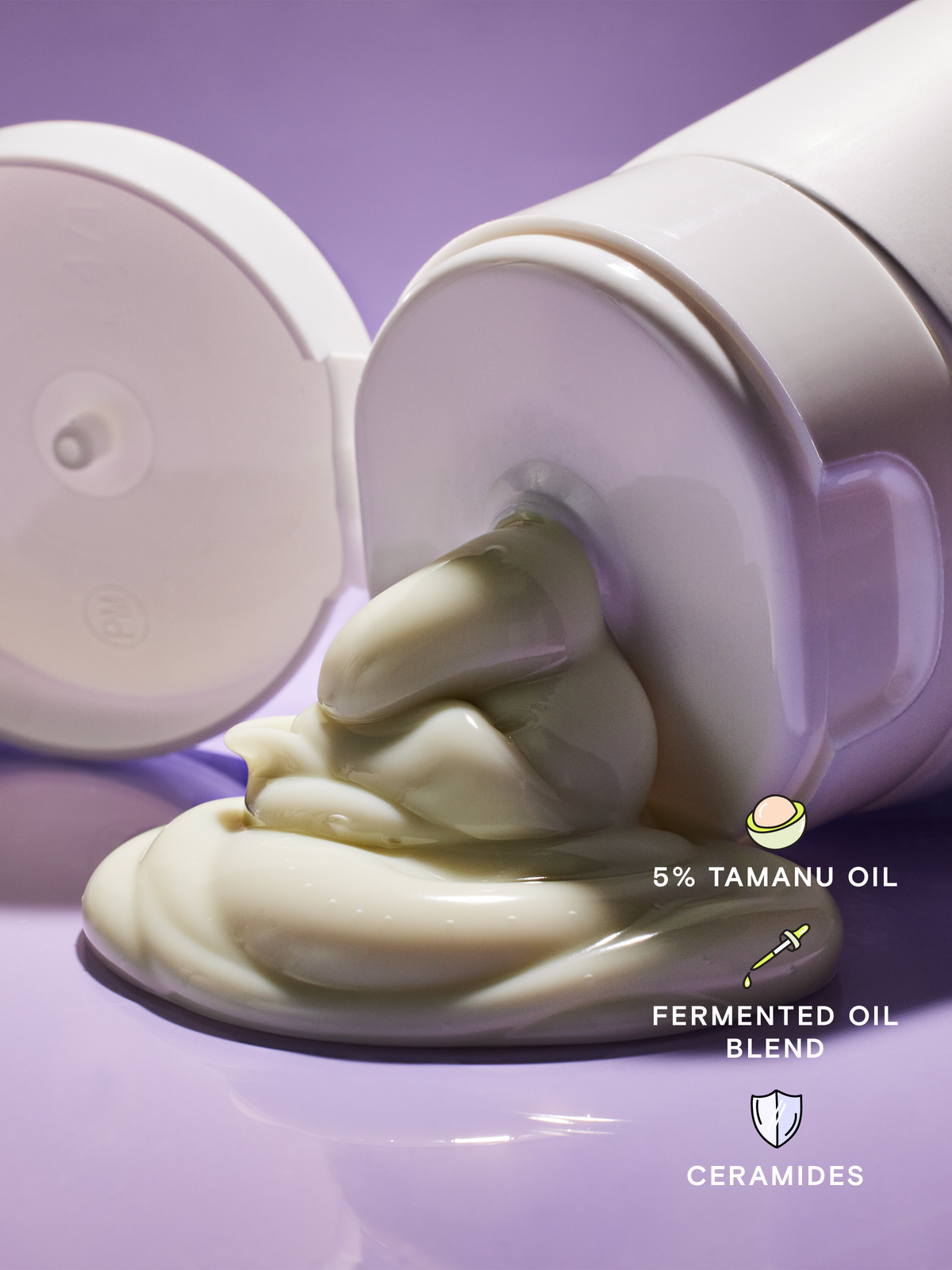 Great Body Relief is made of 5% Tamanu Oil, has a Fermented Oil Blend, and Ceramides.