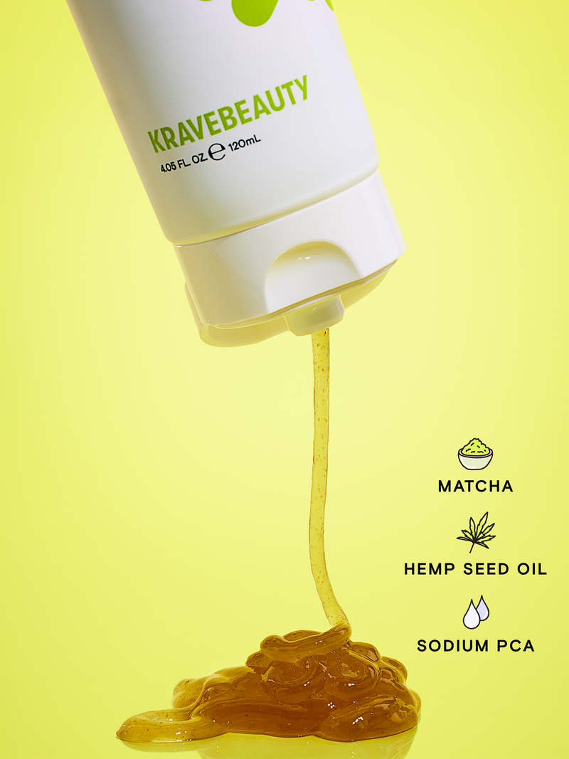 Matcha Hemp Hydrating Cleanser is made of Matcha, Hemp Seed Oil, and Sodium PCA.