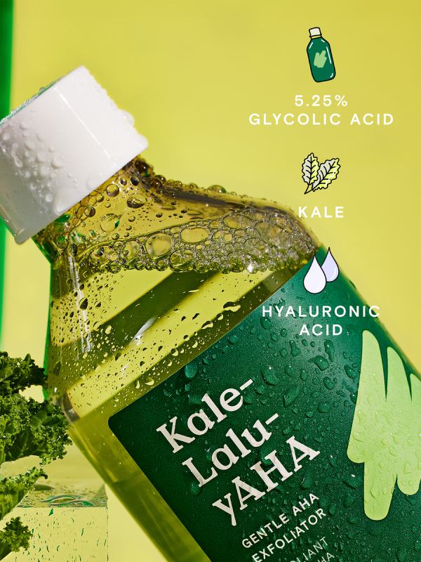 Mini Kale-Lalu-yAHA Ingredients - 5.25% Glycolic Acid, Kale, and Hyaluronic Acid